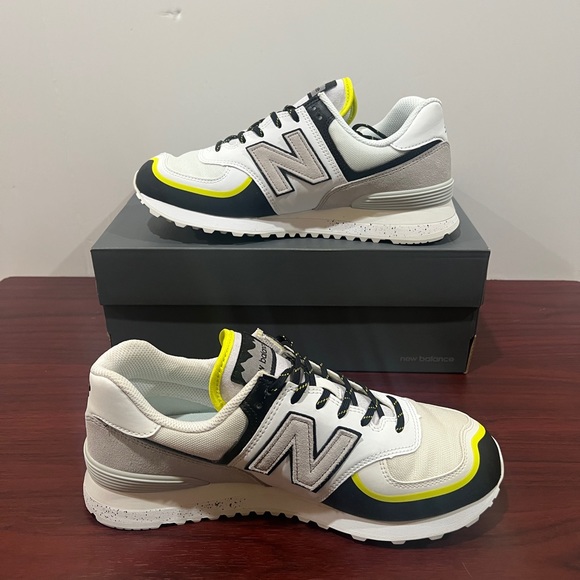 New Balance 574, U574TE2, White, Black & Green - Picture 6 of 14